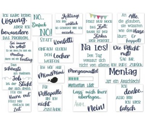 Stickserie - Sprüche At Work 1